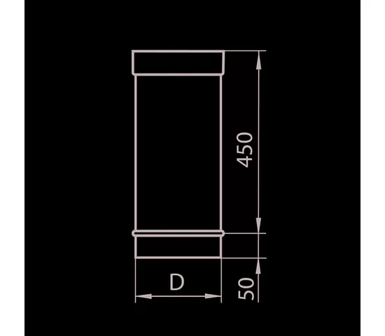 Труба дымохода одностенного L500, нерж.