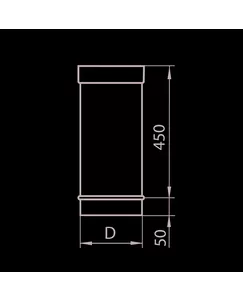 Труба дымохода одностенного L500, нерж.