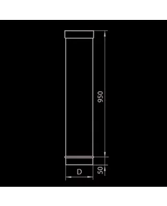 Труба дымохода одностенного L1000, нерж