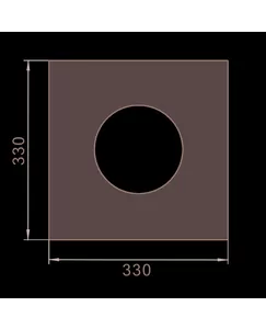 Шайба печная 330х330 мм D150 - нерж.сталь AISI 430 (2 мм)